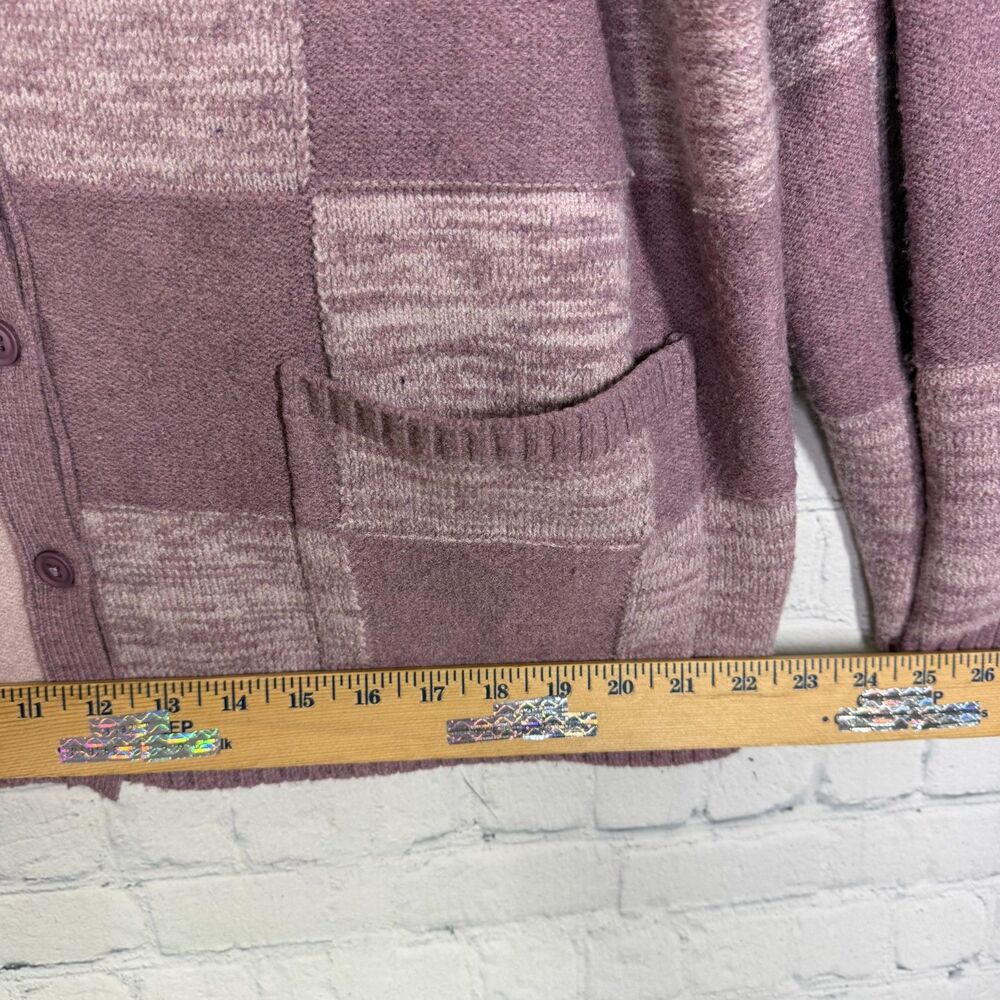Logo by Lori Goldstein Cardigan Size 1X Lavander Patchwork Cozy Knit Sweater - Picture 9 of 9